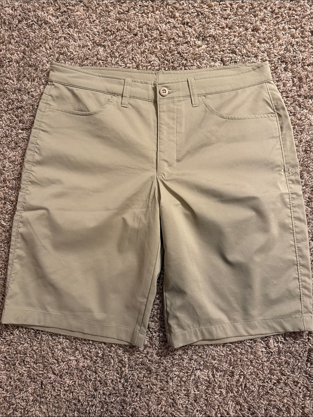 Under Armour Men's Khaki Flat Front Performance Shorts